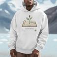 Lost In Stories Aesthetic Book And Growing Plant Tee Unisex Hoodie