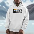 I Love Hot Geeks Cute Pride Gamer Book Nerd Fandom Fan Premium Tri-Blend Unisex Hoodie