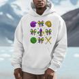 Mardi Gras Baseball Coquette Bow Fat Tuesday Parade Girls Unisex Hoodie