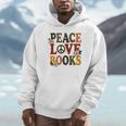 Peace Love Books Librarian Teacher Life Book Library Unisex Hoodie
