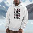 Play Hard Pray Hard Youth Boy Christian Baseball Jesus Unisex Hoodie