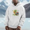 Unearth a Story Triceratops Dinosaur Reading Books Cute Dino Premium Tri-Blend Unisex Hoodie