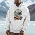 Vintage Ghost Reading Book Pumpkins Goth Halloween Teachers Unisex Hoodie
