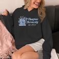 1956 Chapter Seventy 70th Birthday Blue Toile Floral Book Unisex Hoodie