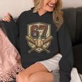 67 Baseball Meme Vintage Sports Crest Retro 67 Player Unisex Hoodie