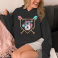 8th Birthday Baseball Bat Ice-Cream Drip 8yrs Old Boys Girls Unisex Hoodie