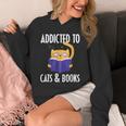 Addicted To Cats And Books Orange Tabby Cat Men Women Kids Unisex Hoodie