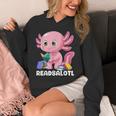 Axolotl Reading Book Readsalotl Kawaii Axolotl Book Bookworm Unisex Hoodie