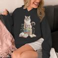 Balinese Cat Longhaired Siamese Books Flowers Book Reading Unisex Hoodie Balinese Cat Longhaired Siamese Books Flowers Book Reading Unisex Hoodie