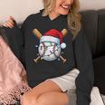 Baseball Christmas Lights Santa Christmas Baseball Player Unisex Hoodie