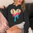 Baseball Drip Melting Ice Cream Baseball Heart Boys Girls Unisex Hoodie Baseball Drip Melting Ice Cream Baseball Heart Boys Girls Unisex Hoodie