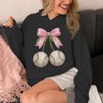 Baseball Girls Women Coquette Pink Bow Baseball Unisex Hoodie