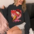 Baseball Heart Valentine Baseball Ice Cream Drip Boys Girls Unisex Hoodie