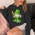 Baseball Player Ice Cream Drip Shamrocks St Patrick's Day Unisex Hoodie