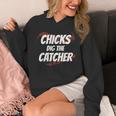 Baseball Seams Chicks Dig The Catcher Unisex Hoodie