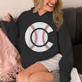Baseball Sport Player Graphic Monogram Initial Letter C Unisex Hoodie Baseball Sport Player Graphic Monogram Initial Letter C Unisex Hoodie