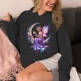 Beautiful Book Fairy Reading Crescent Moon Gothic Bookish Unisex Hoodie