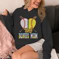 Bonus Mom Of Both Half Baseball Softball Ice Cream Drip Unisex Hoodie