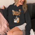 Boo Kids Book Lover Ghost Halloween Librarian Unisex Hoodie