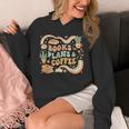 Book Lover Coffee Plants Retro Cozy Succulent Reading Groovy Unisex Hoodie