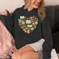 Book Lover Heart Reading Stack Bookworm Unisex Hoodie