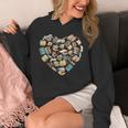 Book Lover Heart Shape Valentines Day Librarian Squad Gift Unisex Hoodie