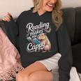 Book Lover Reading Makes Me Cappy Pun Capybara Reading Unisex Hoodie