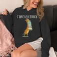 Book Reading Giraffe I Love My Library Unisex Hoodie