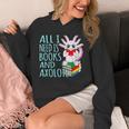 Books And Axolotl Kawaii Animal Axolotls Lover Owner Graphic Unisex Hoodie