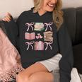 Books And Pink Bows Booktok Coquette Preppy Unisex Hoodie Books And Pink Bows Booktok Coquette Preppy Unisex Hoodie