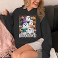 Boooks Ghosts Reading Book Retro Halloween Teacher Librarian Unisex Hoodie