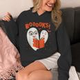 Booooks Boo Ghost Book Library Halloween Students Teachers Men Women Kids Unisex Hoodie