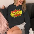 Boy Seven Superhero Comic Book Hero 7th Birthday Boy 7 Years Unisex Hoodie