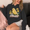 Canary Bird Floral Book Yellow Bird Reading Bookish Teacher Unisex Hoodie