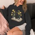 Cat On Book Flowers Cute Kitten Kitty Women Girls Kids Unisex Hoodie Cat On Book Flowers Cute Kitten Kitty Women Girls Kids Unisex Hoodie