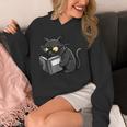 Cat Reading a Book Nerd Kitty Bookworm Unisex Hoodie