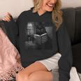 Cat Reading Book Retro Cat Photo Humor Unisex Hoodie Cat Reading Book Retro Cat Photo Humor Unisex Hoodie