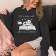 Cat Reads a Book Reading Coffee Unisex Hoodie