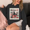 Cats Music Books Lover Essentials Red Retro Silkscreen Unisex Hoodie