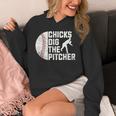 Chicks Dig The Pitcher Baseball Unisex Hoodie