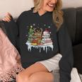 Christmas Tree Snowman Reindeer Book Stack Librarian Unisex Hoodie
