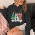 Christmas Tree Snowman Reindeer Book Stack Tee Librarian Unisex Hoodie
