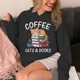 Coffee Cats And Books Cute Kitten Reading Unisex Hoodie Coffee Cats And Books Cute Kitten Reading Unisex Hoodie