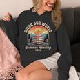 Color Our World Summer Reading 2025 Cute Book Wildflowers Unisex Hoodie