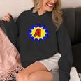 Comic Book Style Monogram Initial Letter A Superhero Unisex Hoodie
