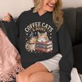 Cozy Reading Cat Coffee And Books Lover Artwork Unisex Hoodie