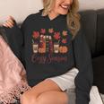 Cozy Season Autumn Leaves Books Pumpkins Fall Halloween Unisex Hoodie