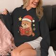 Cute Christmas Book Otter Reading Snowy Holiday Story Unisex Hoodie