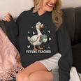 Cute Goose I Love Future Teacher Reading Books Unisex Hoodie