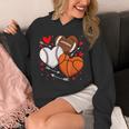 Cute Heart Baseball Basketball Football Valentine Boy Men Unisex Hoodie
